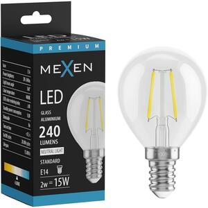 Mexen Vintis, Bec LED cu filament E14, G45, 2 W, alb neutru 4000K, transparent, L156-E14-0240-00