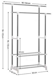 Cuier stender, Songmics, Alb, 85x(90-154 cm)x42x95-172 cm