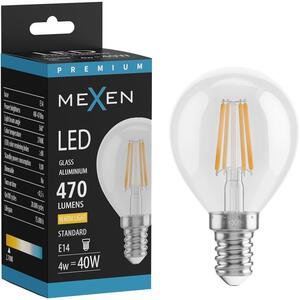 Mexen Vintis, Bec LED cu filament E14, G45, 4 W, alb cald 2700K, transparent, L156-E14-0427-00