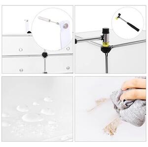 Set 12 cuburi modulare din plastic pentru depozitare, Songmics, Alb, 83x31x105 cm