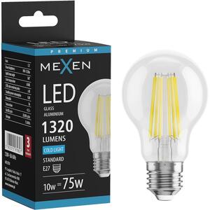 Mexen Vintis, Bec LED cu filament E27, A60, 10 W, alb rece 6500K, transparent, L150-E27-1065-00