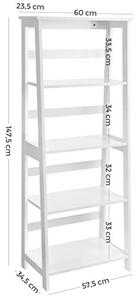 Raft, Vasagle, Alb, 60x34.7x147.5 cm
