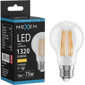 Mexen Vintis, Bec LED cu filament E27, A60, 10 W, alb cald 2700K, transparent, L150-E27-1027-00