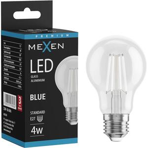 Mexen Vintis, bec LED cu filament E27, A60, 4 W, albastru, transparent, L150-E27-04XX-47