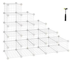 Raft depozitare modular din sarma, Songmics, Alb, 91x36x71 cm