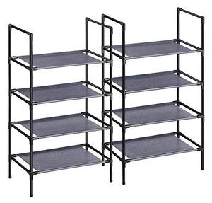 Pantofar set 2 rafturi Songmics, Gri, 45x28x150 cm