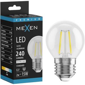 Mexen Vintis, Bec LED cu filament E27, G45, 2 W, alb neutru 4000K, transparent, L156-E27-0240-00