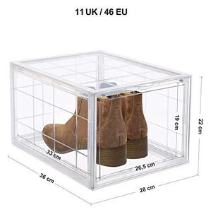 Pantofar set 6 cutii din plastic, Songmics, Alb, 36x28x22 cm