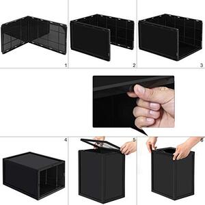 Pantofar set 6 cutii din plastic, Songmics, Negru, 36x28x22 cm