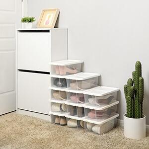 Pantofar set 8 cutii din plastic, Songmics, Alb, 35x20x12.5 cm