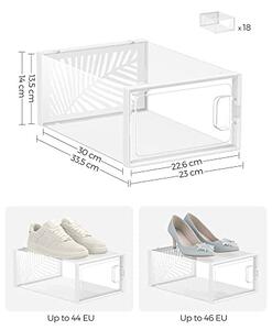 Pantofar din plastic, Songmics, Alb, 23×33.5×14 cm