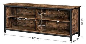 Comoda TV, Vasagle, Negru , 147x40x60 cm