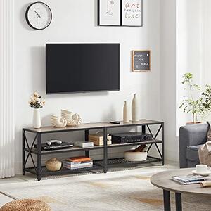 Comoda TV, Vasagle, Negru-Ivoar, 160x39x52 cm
