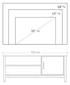 Comoda TV, Vasagle, Antic-Negru, 110x40x45 cm