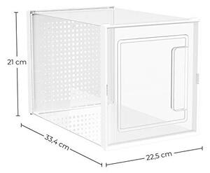 Pantofar din plastic, Songmics, Alb, 21.0 x 33.4 x 22.5 cm