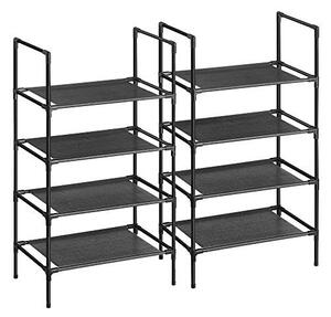 Pantofar set 2 rafturi Songmics, Negru, 45x28x150 cm