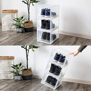 Pantofar set 6 cutii din plastic, Songmics, Alb, 36x28x22 cm