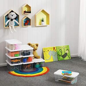 Pantofar set 8 cutii din plastic, Songmics, Alb, 35x20x12.5 cm