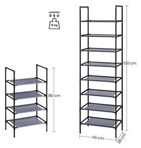Pantofar set 2 rafturi Songmics, Gri, 45x28x150 cm