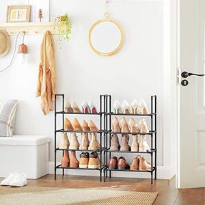Pantofar set 2 rafturi Songmics, Negru, 45x28x150 cm