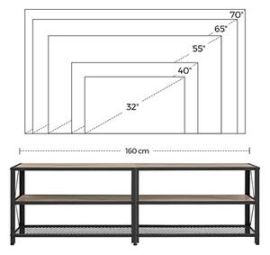 Comoda TV, Vasagle, Negru-Ivoar, 160x39x52 cm
