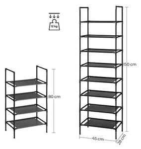 Pantofar set 2 rafturi Songmics, Negru, 45x28x150 cm