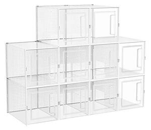 Pantofar din plastic, Songmics, Alb, 21.0 x 33.4 x 22.5 cm
