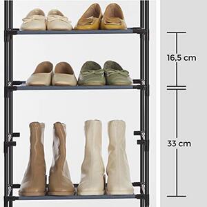 Pantofar set 2 rafturi Songmics, Gri, 45x28x150 cm