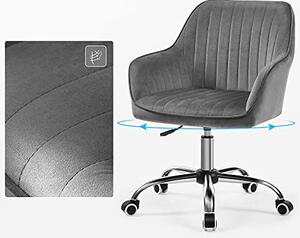 Scaun de birou, Songmics, Gri, 64x62x(80-90) cm