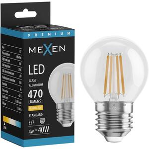 Mexen Vintis, Bec LED cu filament E27, G45, 4 W, alb cald 2700K, transparent, L156-E27-0427-00