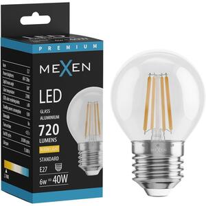 Mexen Vintis, Bec LED cu filament E27, G45, 6 W, alb cald 2700K, transparent, L156-E27-0627-00