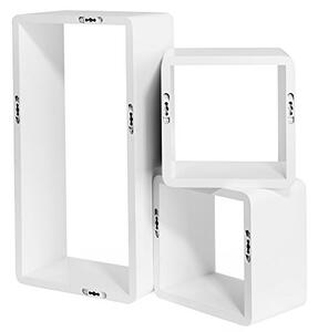 Set 3 etajere, Songmics, Alb, 50x26x15 cm