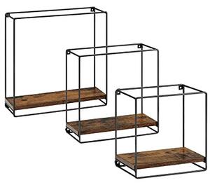 Set rafturi de perete, Vasagle, Negru , 32.0x32.0x12.0 cm