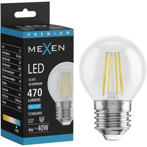 Mexen Vintis, Bec LED cu filament E27, G45, 4 W, alb rece 6500K, transparent, L156-E27-0465-00