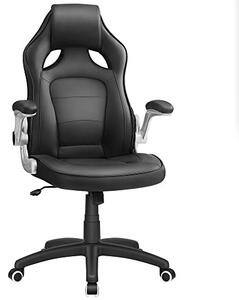 Scaun de birou, Songmics, Negru, 38x44.5x(95-115) cm
