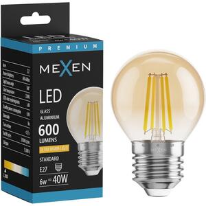 Mexen Vintis, Bec LED cu filament E27, G45, 6 W, alb cald 2200K, chihlimbar, L156-E27-0622-50