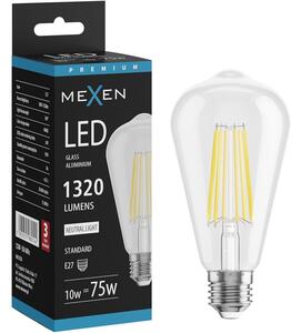 Mexen Vintis, Bec LED cu filament E27, ST64, 10 W, alb neutru 4000K, transparent, L152-E27-1040-00