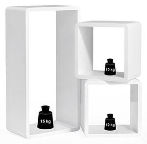 Set 3 etajere, Songmics, Alb, 50x26x15 cm