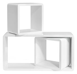 Set 3 etajere, Songmics, Alb, 50x26x15 cm