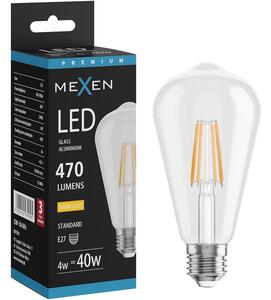 Mexen Vintis, Bec LED cu filament E27, ST64, 4 W, alb cald 2200K, transparent, L152-E27-0422-00