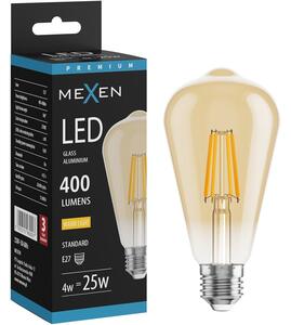 Mexen Vintis, Bec LED cu filament E27, ST64, 4 W, alb cald 2700K, chihlimbar, L152-E27-0427-50
