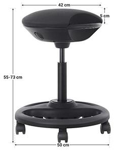 Scaun de bar, Songmics, Negru, 50x50x(55-73) cm