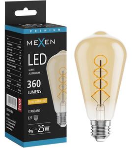 Mexen Vintis, Bec LED cu filament E27, ST64, 4 W, alb cald 2200K, chihlimbar, L162-E27-0422-50