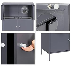 Dulap de depozitare din metal, Songmics, Gri, 65x36x105 cm