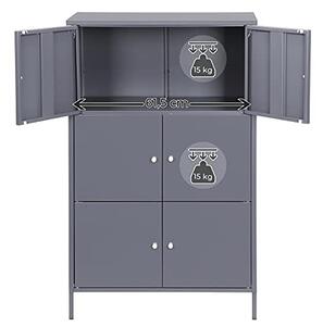 Dulap de depozitare din metal, Songmics, Gri, 65x36x105 cm