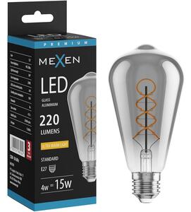 Mexen Vintis, Bec LED cu filament E27, ST64, 4 W, alb cald 2200K, fumuriu, L162-E27-0422-70
