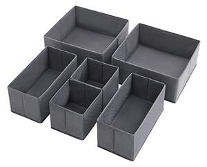 Set 6 organizatoare pentru sertare, Songmics, Gri, 28x28x13 cm