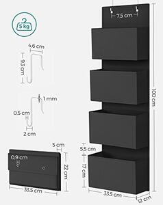 Organizator depozitare usa, Songmics, Negru, 33.5x12x100 cm