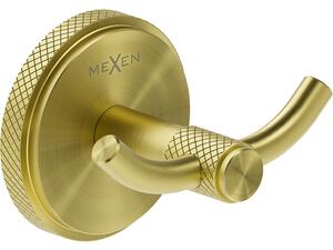 Mexen Gravo, cârlig dublu pentru prosoape, montat pe perete, auriu mat, 70A93012-55