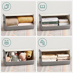 Set 4 cutii de depozitare, Songmics, Gri, 50x35x25 cm